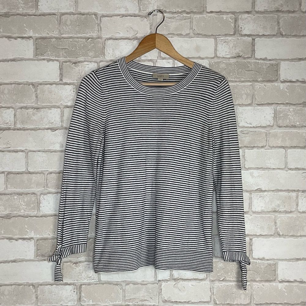 LOFT Striped Long Sleeve Knit Top Size S